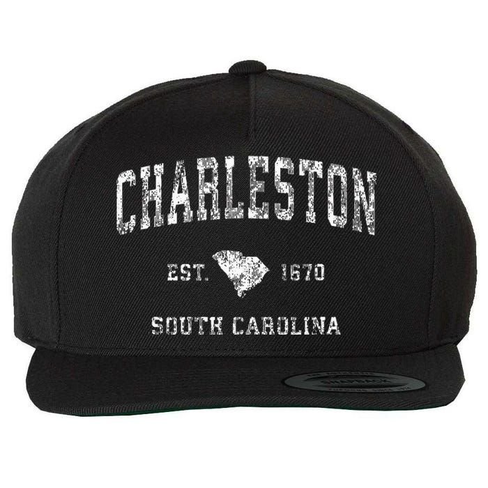 Charleston South Carolina Sc Vintage Athletic Sports Design Wool Snapback Cap