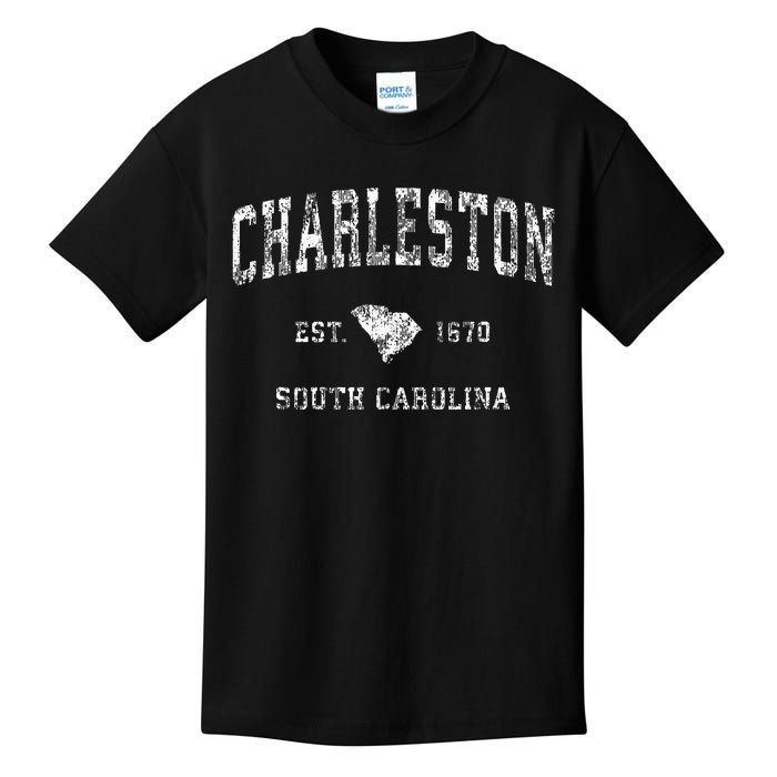 Charleston South Carolina Sc Vintage Athletic Sports Design Kids T-Shirt