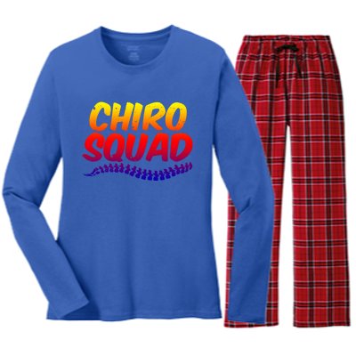 Chiro Squad Chiropractic Funny Chiropractor Novelty Humor Gift Women's Long Sleeve Flannel Pajama Set 