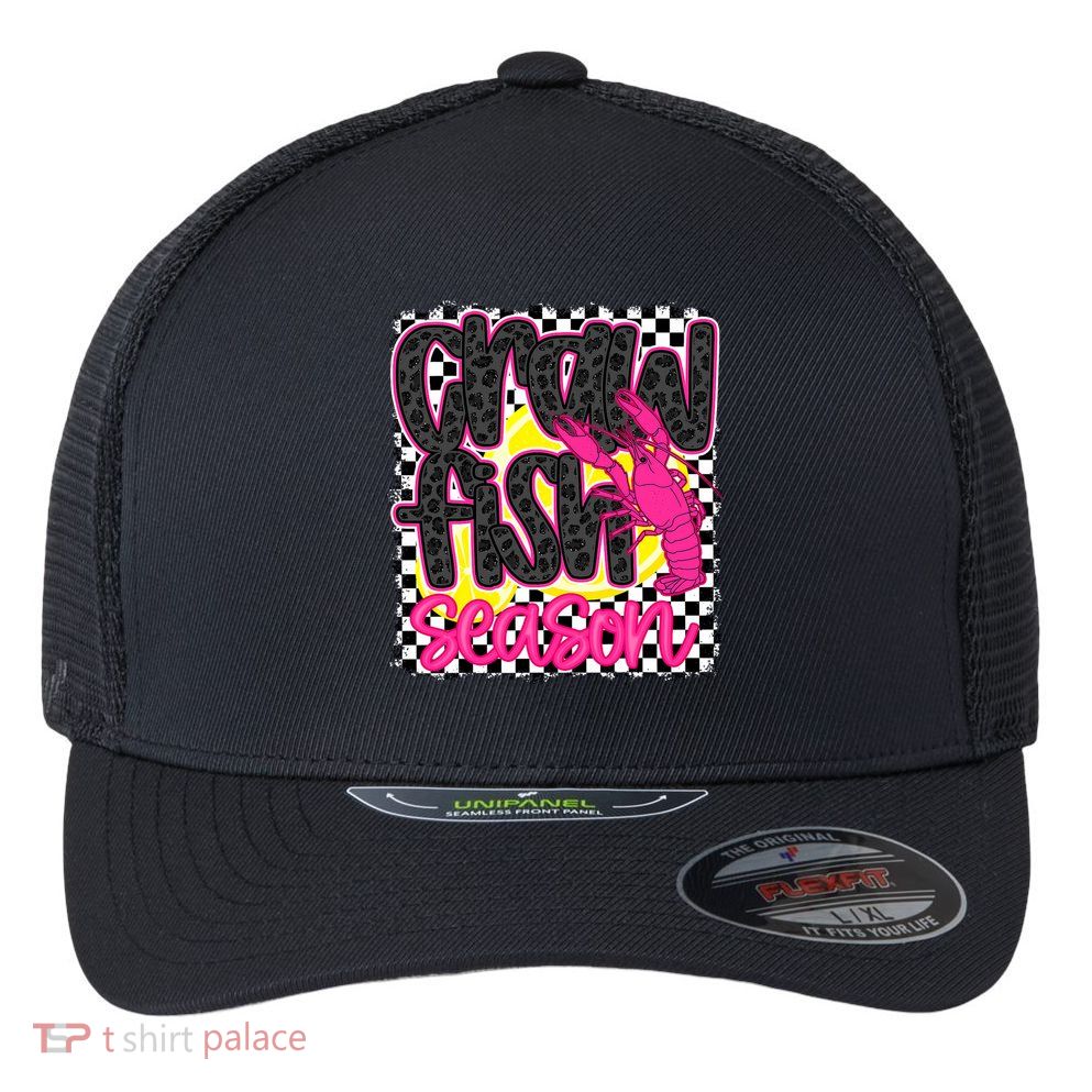 Crawfish Season Crawfish Boil Lobster Cajun Flexfit Unipanel Trucker Cap