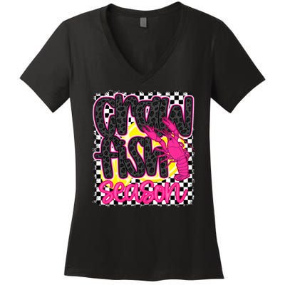 Crawfish Season Crawfish Boil Lobster Cajun Women's V-Neck T-Shirt