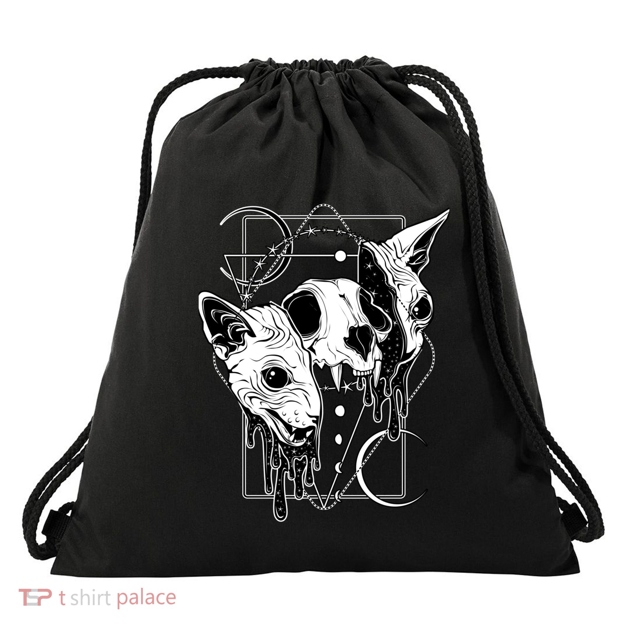 Cosmic Sphynx Drawstring Bag