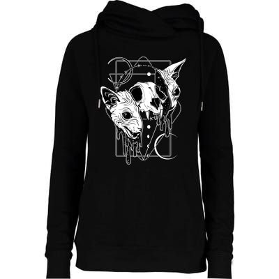 Cosmic Sphynx Womens Funnel Neck Pullover Hood