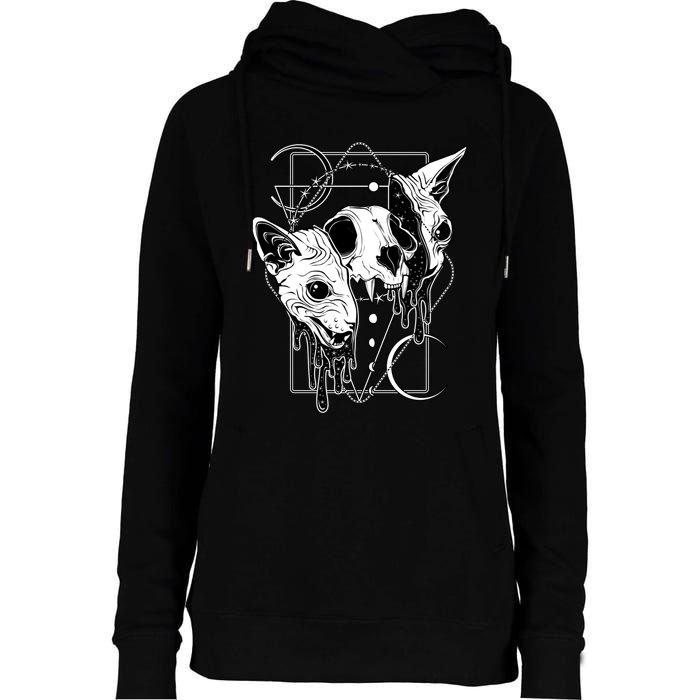Cosmic Sphynx Womens Funnel Neck Pullover Hood