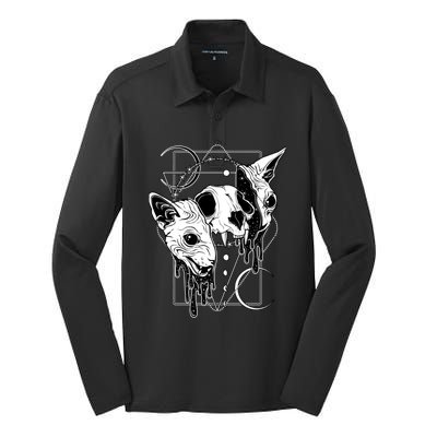 Cosmic Sphynx Silk Touch Performance Long Sleeve Polo