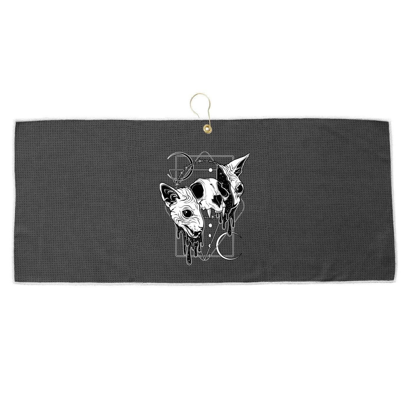 Cosmic Sphynx Large Microfiber Waffle Golf Towel