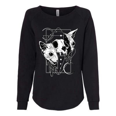 Cosmic Sphynx Womens California Wash Sweatshirt