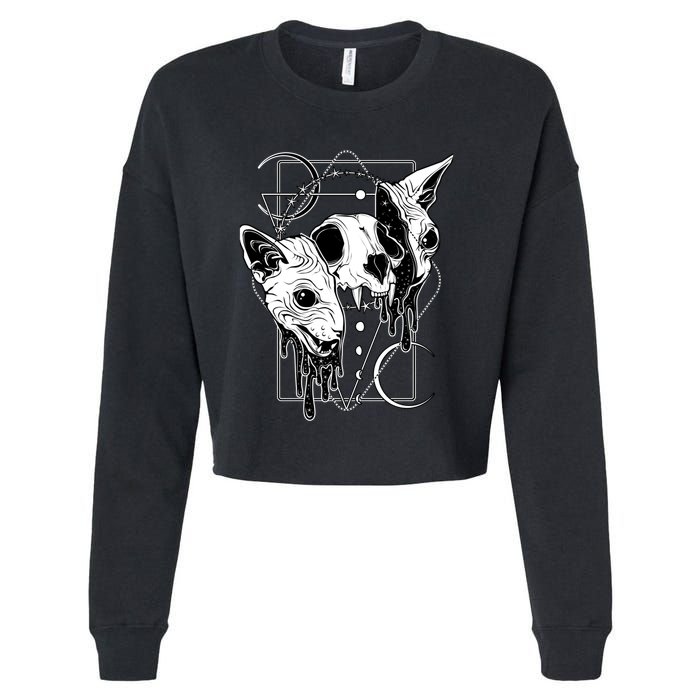 Cosmic Sphynx Cropped Pullover Crew
