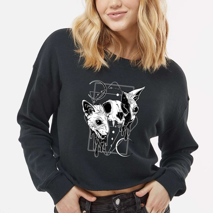 Cosmic Sphynx Cropped Pullover Crew