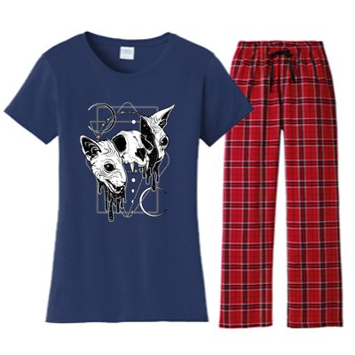 Cosmic Sphynx Women's Flannel Pajama Set