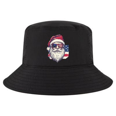 Christmas Santa Claus Patriotic Usa Sunglasses In July Cool Comfort Performance Bucket Hat