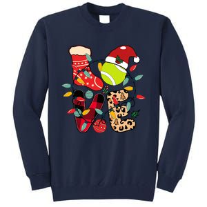 Christmas Santa Claus Tennis Game Tennis Racket Humor Quote Tall Sweatshirt