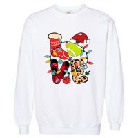 Christmas Santa Claus Tennis Game Tennis Racket Humor Quote Garment-Dyed Sweatshirt