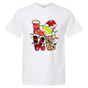 Christmas Santa Claus Tennis Game Tennis Racket Humor Quote Garment-Dyed Heavyweight T-Shirt