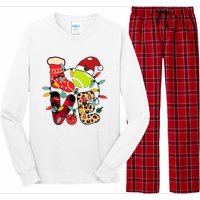 Christmas Santa Claus Tennis Game Tennis Racket Humor Quote Long Sleeve Pajama Set