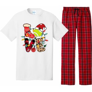 Christmas Santa Claus Tennis Game Tennis Racket Humor Quote Pajama Set