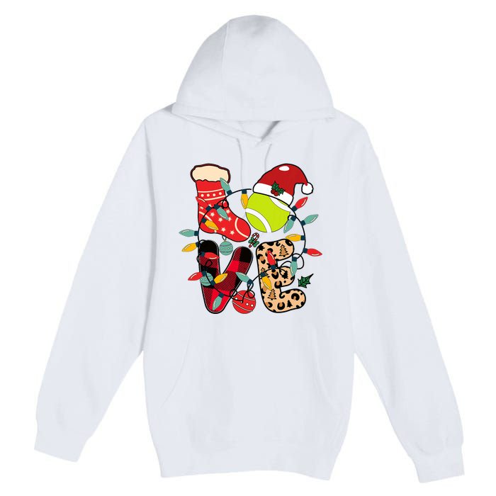 Christmas Santa Claus Tennis Game Tennis Racket Humor Quote Premium Pullover Hoodie