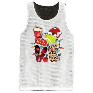 Christmas Santa Claus Tennis Game Tennis Racket Humor Quote Mesh Reversible Basketball Jersey Tank