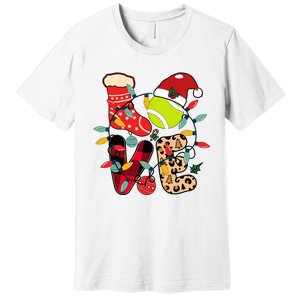 Christmas Santa Claus Tennis Game Tennis Racket Humor Quote Premium T-Shirt