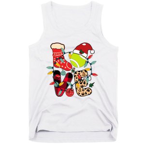 Christmas Santa Claus Tennis Game Tennis Racket Humor Quote Tank Top