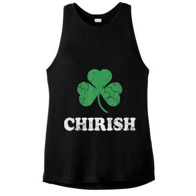 Chirish Shamrock Chicago Irish St Patricks Day Ladies PosiCharge Tri-Blend Wicking Tank