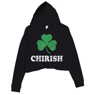 Chirish Shamrock Chicago Irish St Patricks Day Crop Fleece Hoodie
