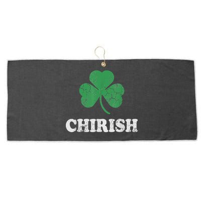 Chirish Shamrock Chicago Irish St Patricks Day Large Microfiber Waffle Golf Towel