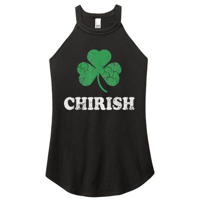 Chirish Shamrock Chicago Irish St Patricks Day Women's Perfect Tri Rocker Tank