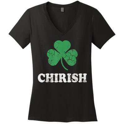 Chirish Shamrock Chicago Irish St Patricks Day Women's V-Neck T-Shirt