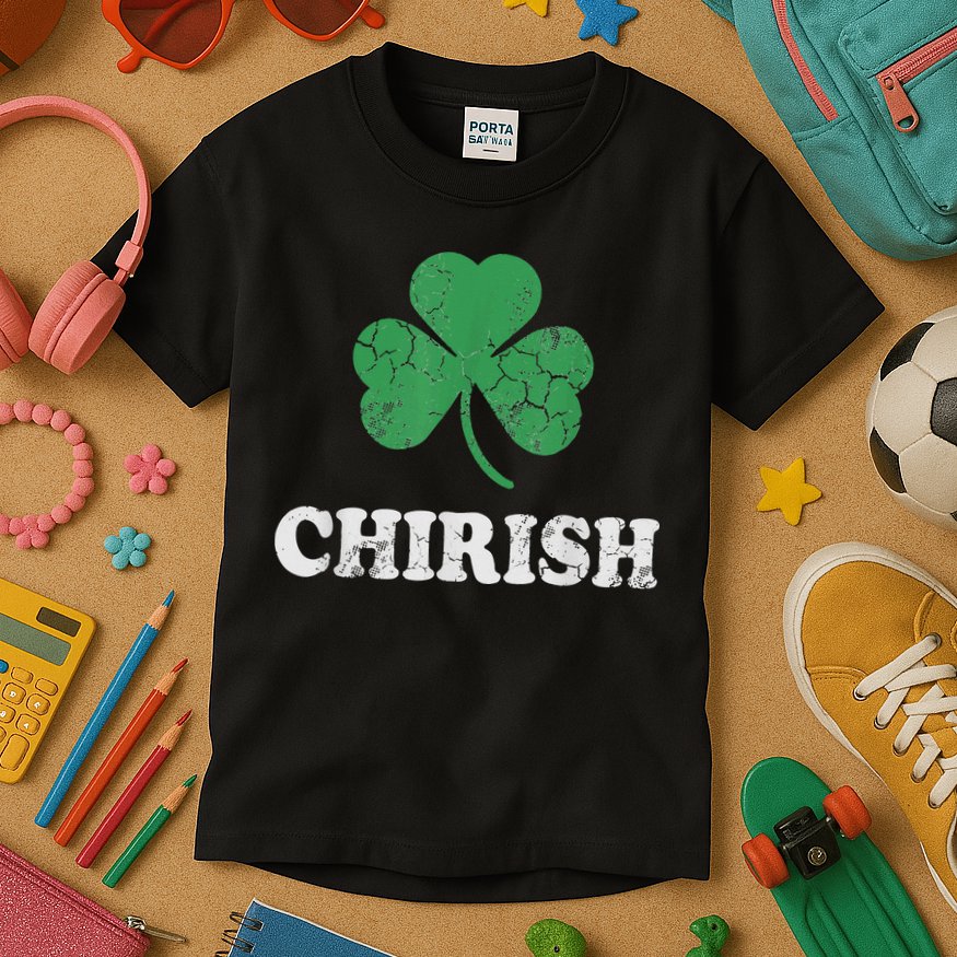 Chirish Shamrock Chicago Irish St Patricks Day Kids T-Shirt