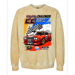 Chalenger Super Car Racing Colorblast Crewneck Sweatshirt