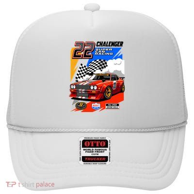 Chalenger Super Car Racing High Crown Mesh Back Trucker Hat