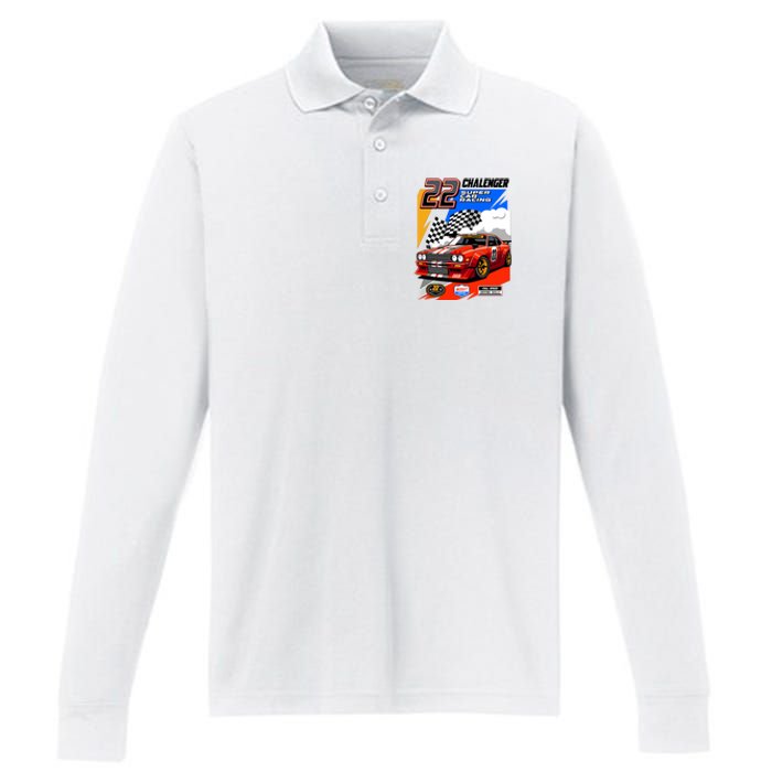 Chalenger Super Car Racing Performance Long Sleeve Polo