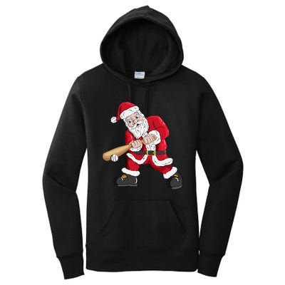 Christmas Santa Claus With Baseball Bat Baseball Women's Pullover Hoodie