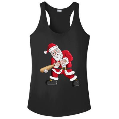 Christmas Santa Claus With Baseball Bat Baseball Ladies PosiCharge Competitor Racerback Tank