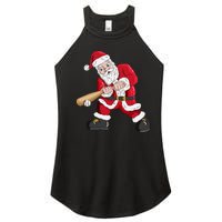 Christmas Santa Claus With Baseball Bat Baseball Women's Perfect Tri Rocker Tank