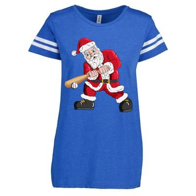 Christmas Santa Claus With Baseball Bat Baseball Enza Ladies Jersey Football T-Shirt