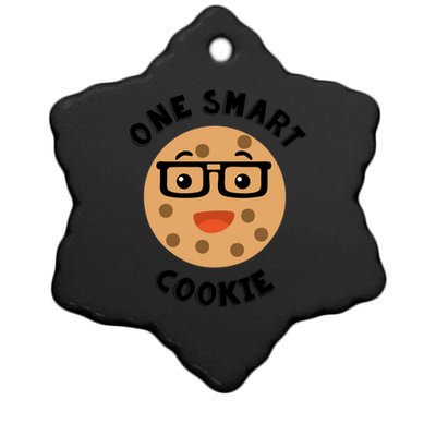 Cute Smart Cookie Wearing Glasses Design Gift Ceramic Star Ornament