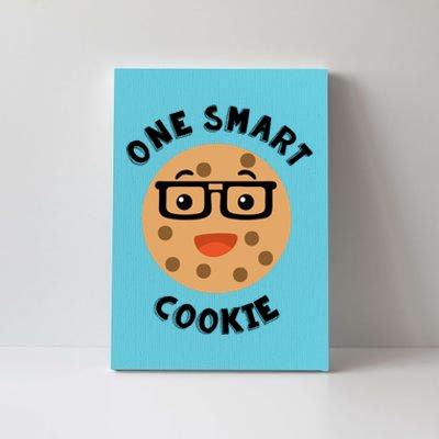 Cute Smart Cookie Wearing Glasses Design Gift Canvas