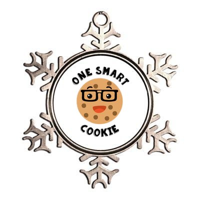 Cute Smart Cookie Wearing Glasses Design Gift Metallic Star Ornament