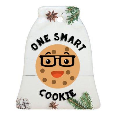 Cute Smart Cookie Wearing Glasses Design Gift Ceramic Bell Ornament