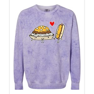 Cincinnati Style Chili 3 Way And Cheese Coney Colorblast Crewneck Sweatshirt