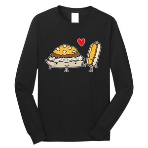 Cincinnati Style Chili 3 Way And Cheese Coney Long Sleeve Shirt