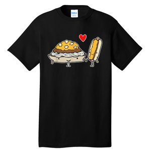 Cincinnati Style Chili 3 Way And Cheese Coney Tall T-Shirt