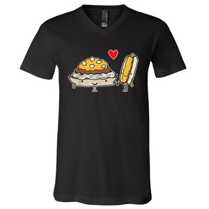 Cincinnati Style Chili 3 Way And Cheese Coney V-Neck T-Shirt