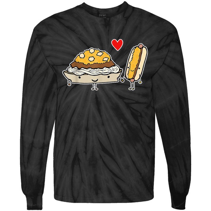 Cincinnati Style Chili 3 Way And Cheese Coney Tie-Dye Long Sleeve Shirt