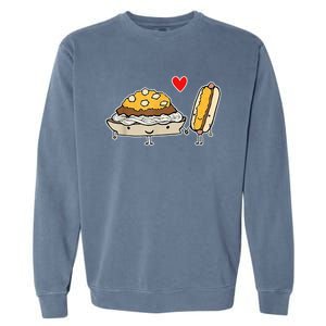 Cincinnati Style Chili 3 Way And Cheese Coney Garment-Dyed Sweatshirt