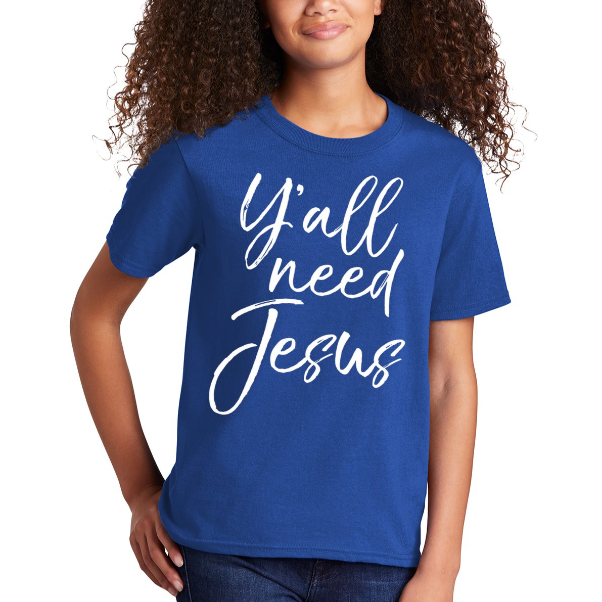 Cute Southern Christian Saying Funny Quote Y'all Need Jesus Gift Kids T-Shirt