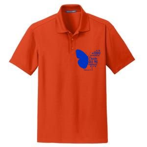 Cute Spanish Christian Bible Verse Religious Butterfly Gift Dry Zone Grid Polo