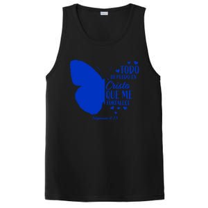 Cute Spanish Christian Bible Verse Religious Butterfly Gift PosiCharge Competitor Tank